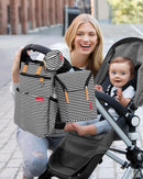 Baby Bottle Bag, Grab & Go, Black/White Stripe