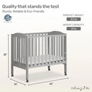 2 in 1 Folding Portable Crib - Grey