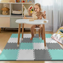 16-Piece Foam Baby Play Mat - Grey, White, Blue