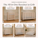 Convertible 9-in-1 Crib with Bassinet & Toddler Bed Kit - Washed Natural