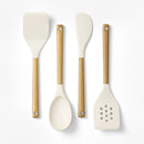 4pc Silicone/Stainless Steel Kitchen Utensil Set Champagne