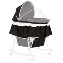 Lacy Portable 2-in-1 Bassinet & Cradle in Black, Lightweight Baby Bassinet with Storage Basket, Adjustable and Removable Canopy