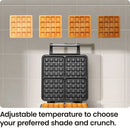 Chefman 4-Slice Belgian Waffle Maker With Adjustable Temperature and Nonstick Plates - Black