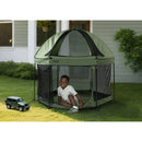 Hexagon Pop Up Playard with Removable Canopy - Olive Green