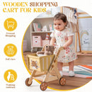 RBaby Push Walker Doll Stroller, Wooden Shopping Cart