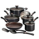 12pc Aluminum Nonstick Cookware Set - Black