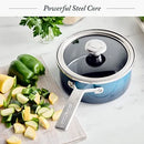 Merten & Storck Steel Core Enameled 1.5-Quart Saucepan with Lid - Aegean Teal by Greenpan