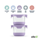 4-Piece Glass Food Storage Container Set - Purple