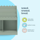 Sammy Scallop Bookcase - Light Sage