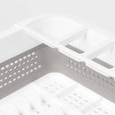 Plastic Collapsible Dish Rack with Drip Tray White