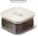1qt Glass Airtight Food Storage Container with Lid - Cream