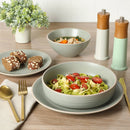 Double Bowl Stoneware Dinnerware Set - Sage Green
