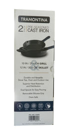 Pre-Seasoned Cast Iron Grill and Skillet Set