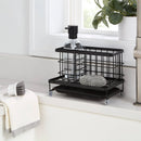 Top of Kitchen Sink Sponge Brush and Caddy Organizer - Black