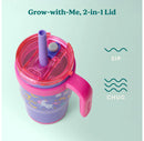 14oz 2pk Coldee Kids Mugs with Spill-Proof Straw Pink: Stainless Steel, Leakproof, Dishwasher-Safe, Ages 3+
