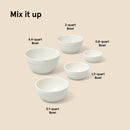 5pc Earthenware Ceramic Mixing Bowl Set - Beige