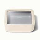 Large Ceramic Coated Glass Food Storage Container - Cream