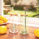 20 oz Glass Tumblers with Lid and Straw - Thyme Meadow/Garden