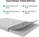 Foldable Trifold Mattress - White