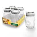 16oz 4pk Glass Regular Mouth Mason Jar with Band and Lid Sunshine