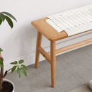 Design Dining Bench Bed Bench for Bedroom - White / Natural Oak