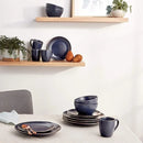 Julianna Blue Stoneware Dinnerware 16-piece Set