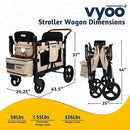 VYOO Stroller Wagon 4 Seater - Mocha