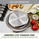 Stainless Steel and Ceramic Nonstick Fry Pan Set - 10" and 12"