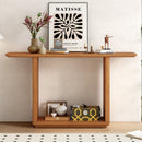 Console Table With Curved Corners - Natural Wood Veneer - Natural