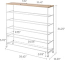 Five-Tier Rolling Shoe Rack - White