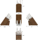 Adams Series German Steel Forged 15-Piece Knife Block Set, White
