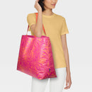 Water Resistant Reversible Tote Bag - Pink/Coral Palm