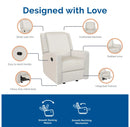 Robyn Nursery Glider Recliner Chair - White