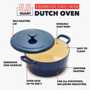 5.5qt Cast Enamel Dutch Oven Oxford Blue