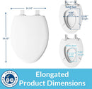 Elongated Toilet Seat with Built-In Potty Training Seat - White