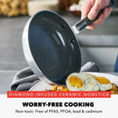 Stainless Steel Ceramic Nonstick Fry Pan Set - 8" and 10"