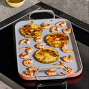 11.73" Nonstick Square Double Burner Crepe Pan - Perracotta