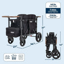 XC 2.0 - Luxury 2 Passenger Stroller Wagon - Black