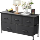 5 Fabric Drawers Dresser - Black