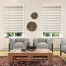 Cordless 2in Faux Wood Blinds - 64-in Drop, 31.5-in Wide
