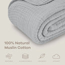 Muslin Blanket Large 50” x 60” - Heather