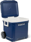 MaxCold 58 Litre (62 US QT) Roller Ice Cooler- Blue