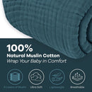 Muslin Cotton Blanket for Adults, Extra Large, Throw 50" x 60" - Neptune