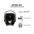 Aton G2 Infant Car Seat with Load Leg Base - Moon Black