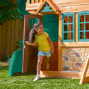 Buffalo Crossing Wooden Outdoor Swing Set - Green