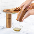 2pc Acacia Round Salt Shaker and Pepper Grinder Set