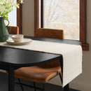 90"x20" Solid Texture Table Runner Ivory