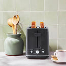 2 Slice Toaster with Thin Chrome Band - Gray