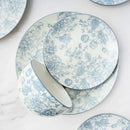 12pc Porcelain Banbury Dinnerware Set - Gray: Floral Pattern