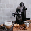 4-Shot Espresso, Cappuccino, and Latte Maker - Black